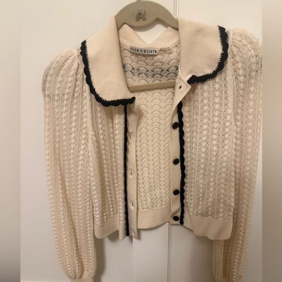 alice + olivia crochet button cardigan, size XS - Picture 2 of 4